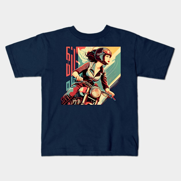 Sunday ride Kids T-Shirt by advmotoart